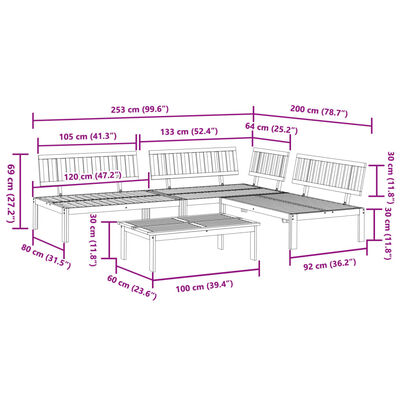 vidaXL Salon palette de jardin 4 pcs bois d'acacia massif