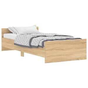 vidaXL Cadre de lit sans matelas ch&ecirc;ne sonoma 100x200 cm