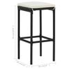 vidaXL Tabourets de bar avec coussins lot de 6 noir r&eacute;sine tress&eacute;e