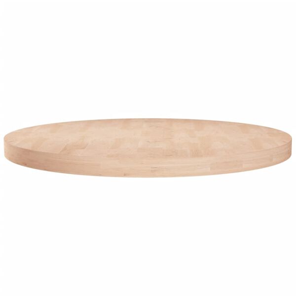 vidaXL Dessus de table rond &Oslash;80x4 cm Bois de ch&ecirc;ne massif non trait&eacute;