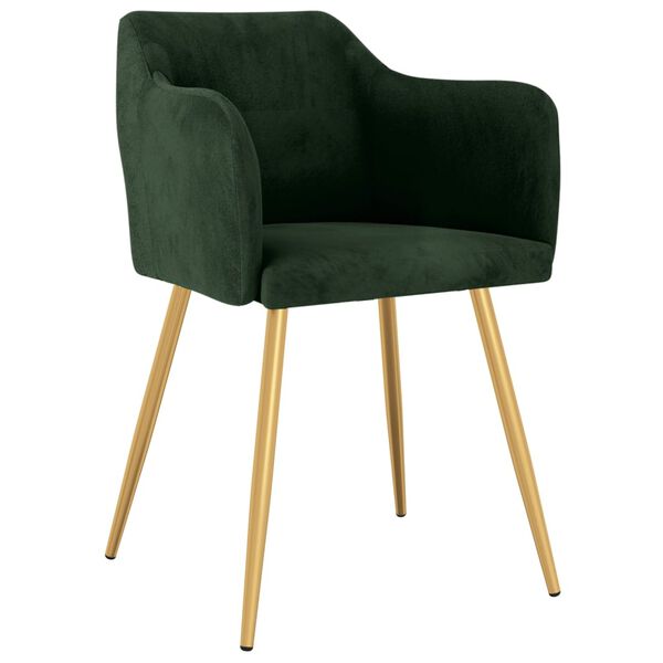 vidaXL Chaises &agrave; manger lot de 6 vert fonc&eacute; velours