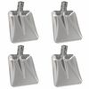 vidaXL T&ecirc;te de pelle 4 pcs Argent 45 x 38 cm Aluminium