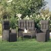 vidaXL Ensemble &agrave; manger de jardin avec coussins 3 pcs Noir