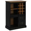 vidaXL Armoire &agrave; vin HALDEN casiers &agrave; vin porte coulissante noir pin