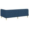 vidaXL Cadre de lit d'angle avec t&ecirc;te de lit Bleu 90 x 190 cm tissu