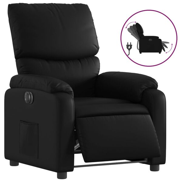 vidaXL Fauteuil inclinable &eacute;lectrique Noir Similicuir