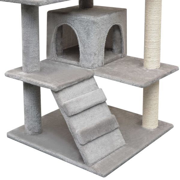 vidaXL Arbre à chat avec griffoirs en sisal 125 cm Gris