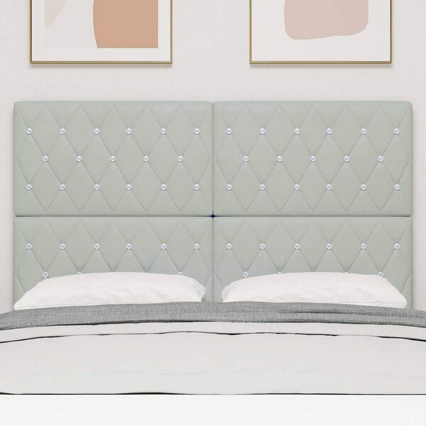 vidaXL T&ecirc;te de lit LED avec t&ecirc;te de lit Gris clair 160 cm Polyester