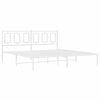 vidaXL Cadre de lit m&eacute;tal sans matelas et t&ecirc;te de lit blanc 183x213 cm