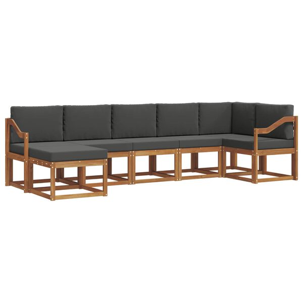vidaXL Ensemble de canap&eacute;s d'ext&eacute;rieur 7 pcs Naturel et Anthracite