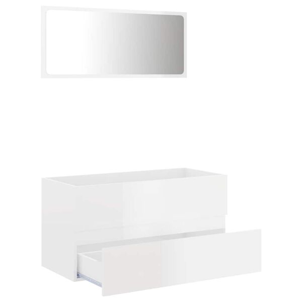 vidaXL Ensemble de meubles de salle de bain 2 pcs Blanc brillant