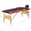 vidaXL Table de massage pliable 2 zones Bois Noir et orange