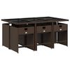 vidaXL Ensemble &agrave; manger de jardin et coussins 7 pcs marron rotin