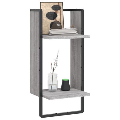 vidaXL Étagère murale avec barre sonoma gris 30x25x65 cm