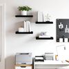 vidaXL &Eacute;tag&egrave;res murales flottantes 4 pcs noir 40x23x3,8 cm MDF