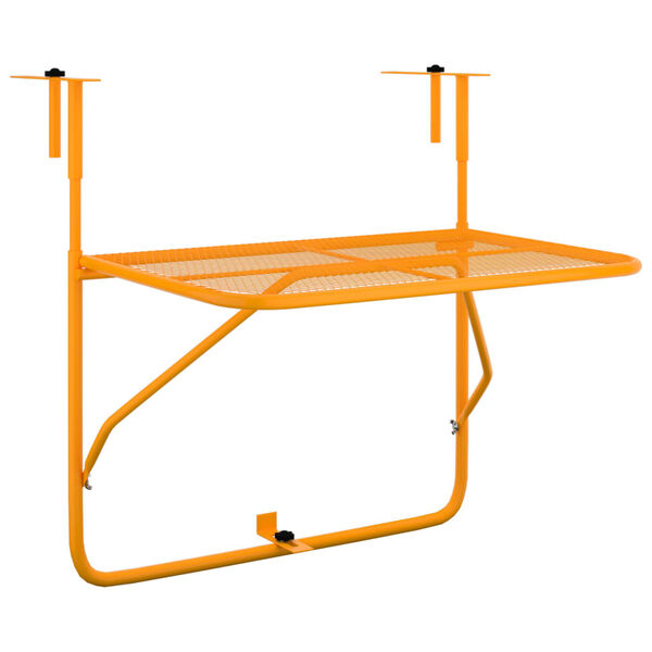 vidaXL Table de balcon Jaune 60x40 cm Acier