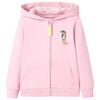 Sweatshirt &agrave; capuche avec fermeture &eacute;clair pour enfants rose vif 128