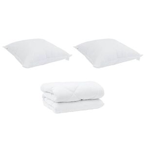 vidaXL Duvet d'hiver avec oreiller 3 pcs Blanc Microfibre