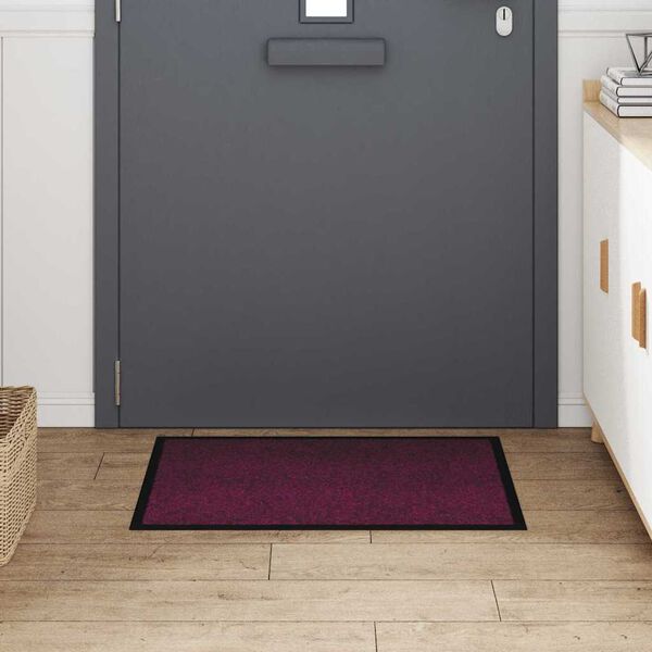 vidaXL Tapis de porte Bordeaux 60 x 40 x 1.2 cm Tissu en teddy