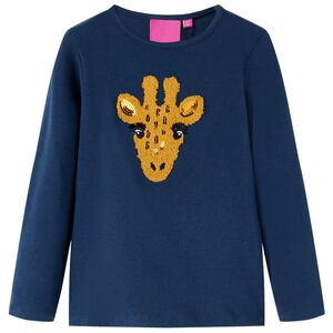 vidaXL T-shirt enfants &agrave; manches longues bleu marine 116
