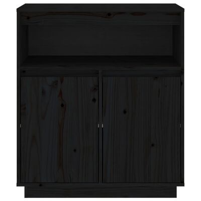 vidaXL Buffet Noir 70x34x80 cm Bois massif de pin