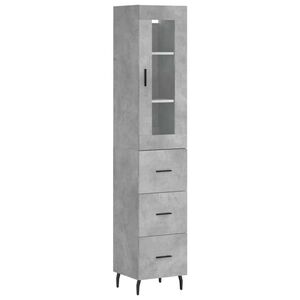 vidaXL Buffet haut Gris b&eacute;ton 34,5x34x180 cm Bois d'ing&eacute;nierie