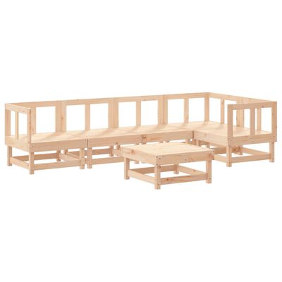 vidaXL Salon de jardin 6 pcs avec coussins bois massif