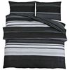 vidaXL Ensemble de housse de couette rayures noires 260x220 cm coton