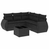 vidaXL Salon de jardin 6 pcs avec coussins noir r&eacute;sine tress&eacute;e
