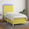 vidaXL Sommier &agrave; lattes de lit et matelas et LED Vert 100x200 cm Tissu