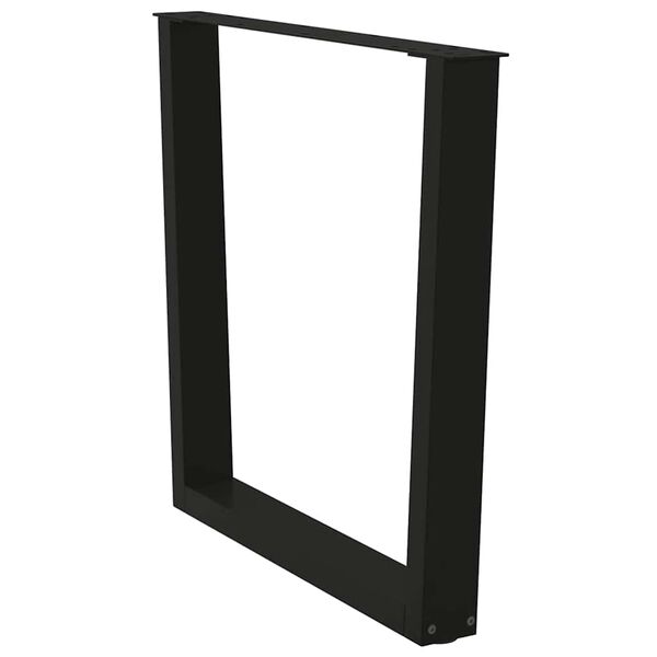 vidaXL Pieds de table &agrave; manger en V 3 pi&egrave;ces Noir 90 x (72-73,3) cm Acier
