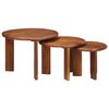 vidaXL Tables basses gigognes 3 pc Marron miel &Oslash; 54 x 40 cm
