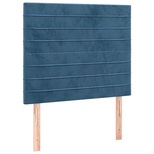 vidaXL T&ecirc;te de lit Bleu fonc&eacute; 90x5x118/128 cm Velours