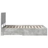 vidaXL Cadre de lit Gris b&eacute;ton 135 x 190 cm Bois d'ing&eacute;nierie