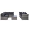 vidaXL Salon de jardin 9 pcs avec coussins R&eacute;sine tress&eacute;e Gris