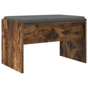 vidaXL Banc d'entr&eacute;e avec coussin Ch&ecirc;ne fum&eacute; 63 x 38 x 40 cm