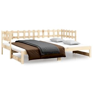 vidaXL Lit coulissant sans matelas 2x(80x200) cm Bois de pin massif