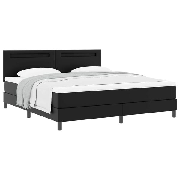 vidaXL Cadre de lit avec matelas Noir 180 x 200 cm Faux cuir