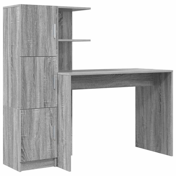 vidaXL Bureau 2 pcs Gris Sonoma