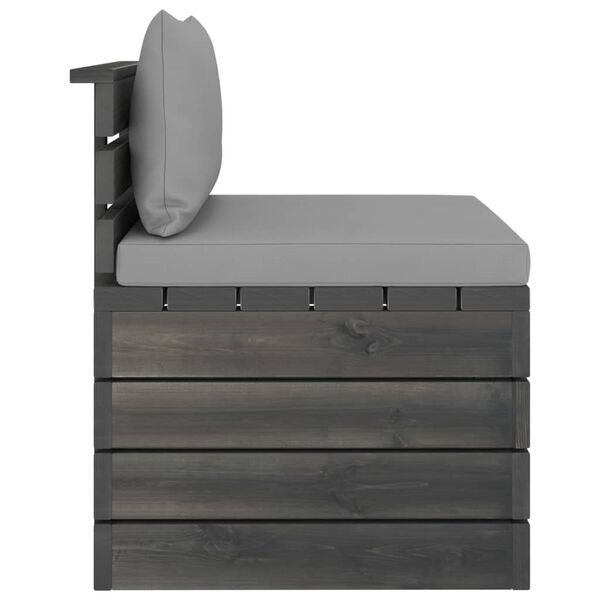 vidaXL Salon palette de jardin 2 pcs avec coussins Bois de pin massif