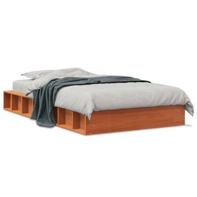 vidaXL Cadre de lit sans matelas cire marron 75x190 cm bois pin massif