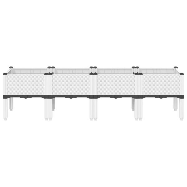 vidaXL Jardini&egrave;re avec pieds blanc 160x40x42 cm PP