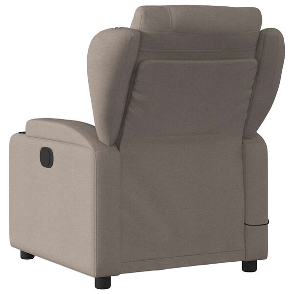 vidaXL Fauteuil inclinable de massage en tissu taupe
