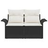 vidaXL Canap&eacute; de jardin avec coussin Noir 141 x 62 x 69 cm polyrotin