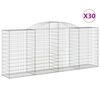 vidaXL Paniers &agrave; gabions arqu&eacute;s 30 pcs 300x50x120/140 cm fer galvanis&eacute;