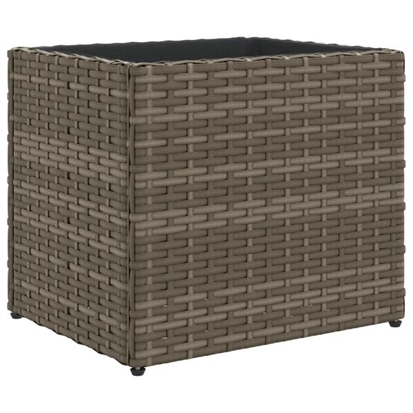 vidaXL Jardini&egrave;re gris 36x30x32 cm r&eacute;sine tress&eacute;e