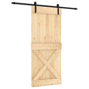 vidaXL Porte coulissante 90 x 210 cm Bois de pin massif (non trait&eacute;)