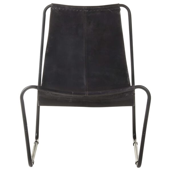 vidaXL Chaise de relaxation Noir Cuir v&eacute;ritable