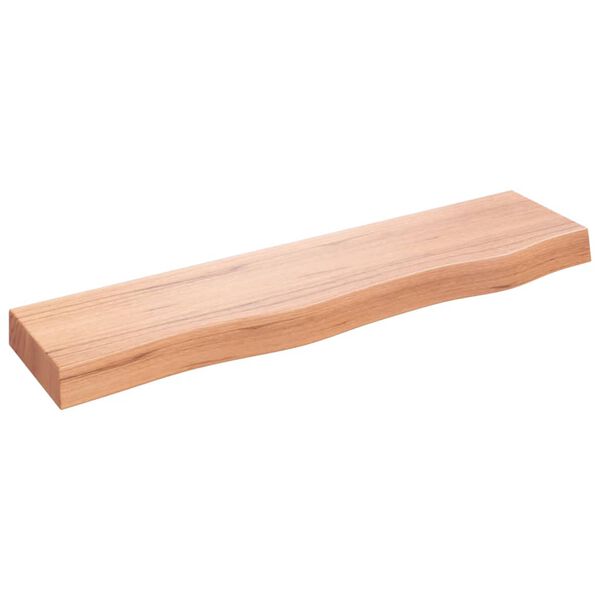 vidaXL &Eacute;tag&egrave;re murale marron clair 80x20x6 cm bois ch&ecirc;ne massif trait&eacute;