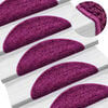 vidaXL Tapis d'escalier 10 pi&egrave;ces 56x17x3 cm Violet Demi-rond